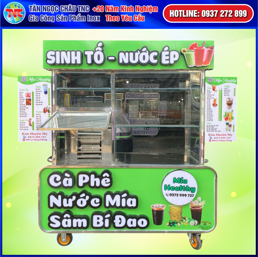 Xe nước mía 2 lô chữ nổi: Sự kết hợp hoàn hảo giữa truyền thống và hiện đại.Gía tốt tại xưởng sản xuất cơ khí Tân Ngọc Châu Lâm Đồng